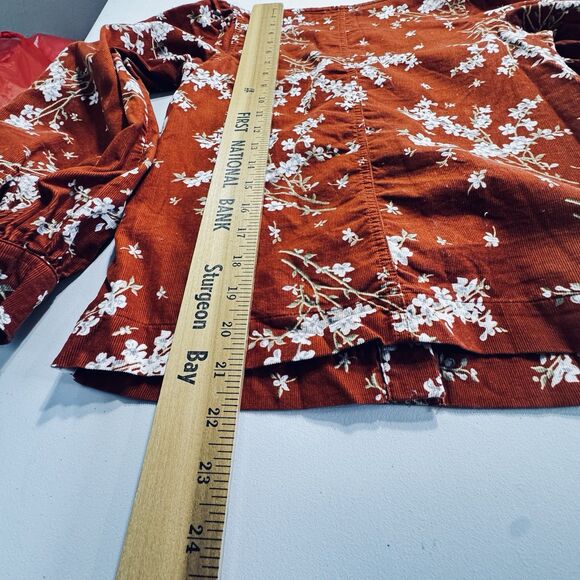 Madewell Corduroy Shirred Sleeve Button-Front Top in Farmstand Bouquet Size XXS - Picture 7 of 7